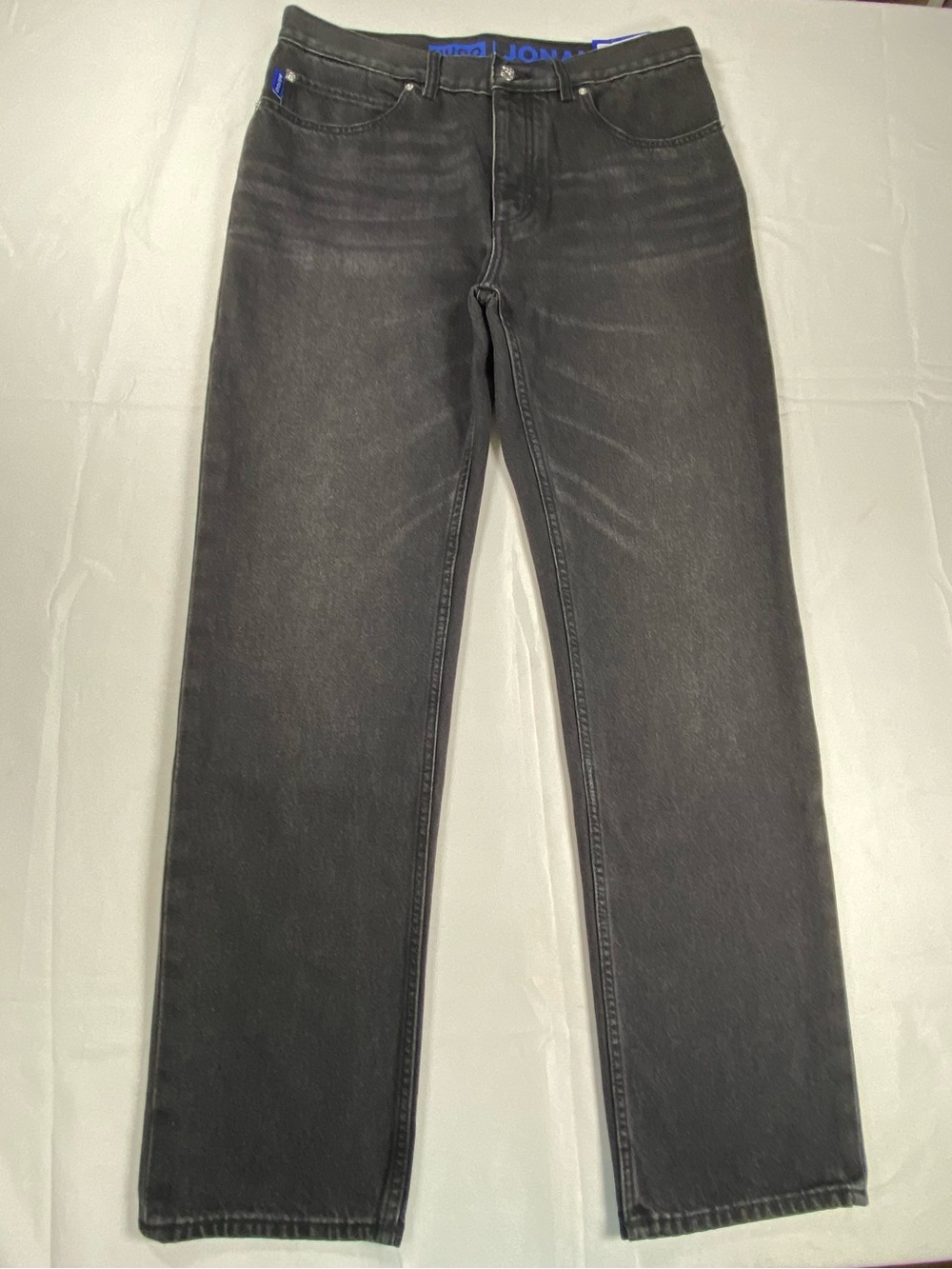 HUGO BOSS Jonah Jeans 32x32 Black Fade Button Fly Straight Fit 100% Cotton NWT